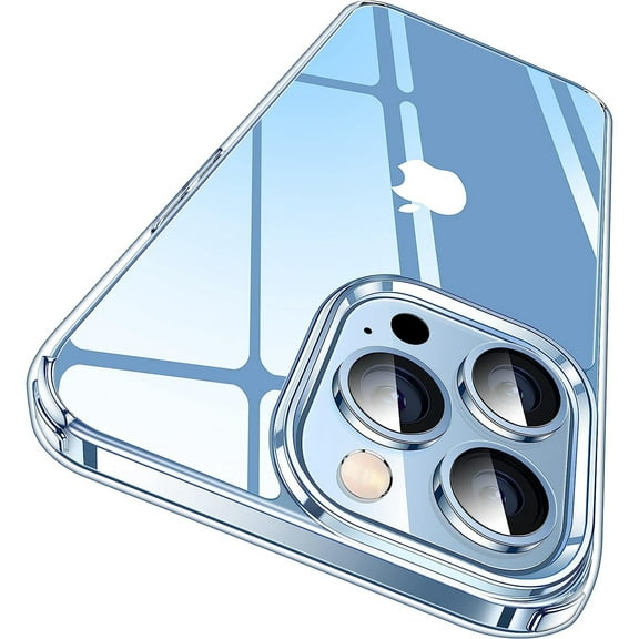 CASEK Protective Shockproof Crystal Clear Cell Phone Case for Apple iPhone 13 Pro, Clear