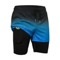 thumbnail image 1 of CASELAND Men's 2 in 1 Quick Dry Running Shorts Gym Athletic Workout Shorts for Men Swim trunks with Compression Liner, Black Blue XL, 1 of 8
