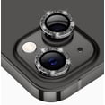 thumbnail image 1 of CASELIX Camera lens protector for iPhone 14 Plus, Glitter Black Metal Tempered glass circle Screen Camera Protection for iPhone 14 Plus, 1 of 5