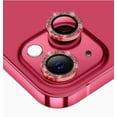 thumbnail image 1 of CASELIX Camera lens protector for iPhone 14 Plus, Glitter Pink Metal Tempered glass circle Screen Camera Protection for iPhone 14 Plus (Red Glitter), 1 of 5