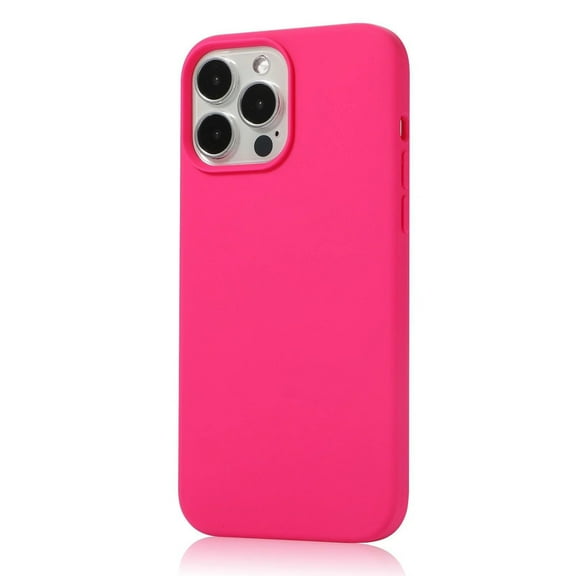 CASELIX Compatible with iPhone 12 Case, Liquid Silicone Case, Full Body Protective Cover, Shockproof, Slim Phone Case, Anti-Scratch Soft Microfiber Lining, (Neon Pink)
