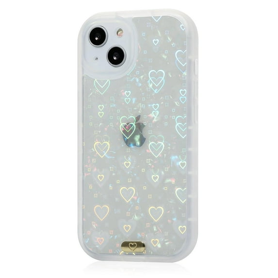CASELIX iPhone 12 Pro Case Hearts Heavy-duty, Cute Case for iPhone 12 Pro, Anti-Scratch Hard PC Shockproof Protective Phone Cases for iPhone 12 Pro, Opal Holographic