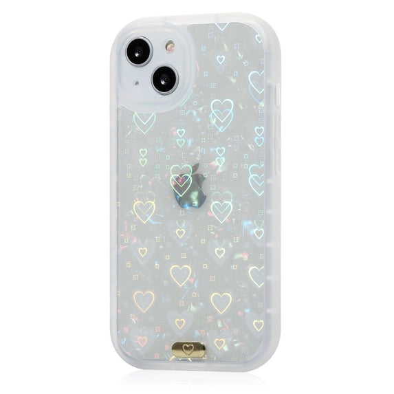 CASELIX iPhone 14 Pro Max Case Hearts Heavy-duty, Cute Case for iPhone 14 Pro Max, Anti-Scratch Hard PC Shockproof Protective Phone Cases for iPhone 14 Pro Max, Opal Holographic