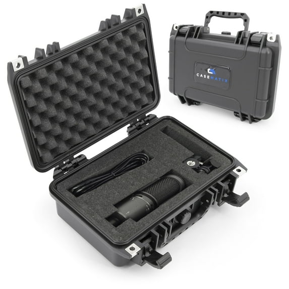 CASEMATIX Studio Mic Case, 12 Inch, Waterproof, for Rode, Audio-Technica, Shure and More