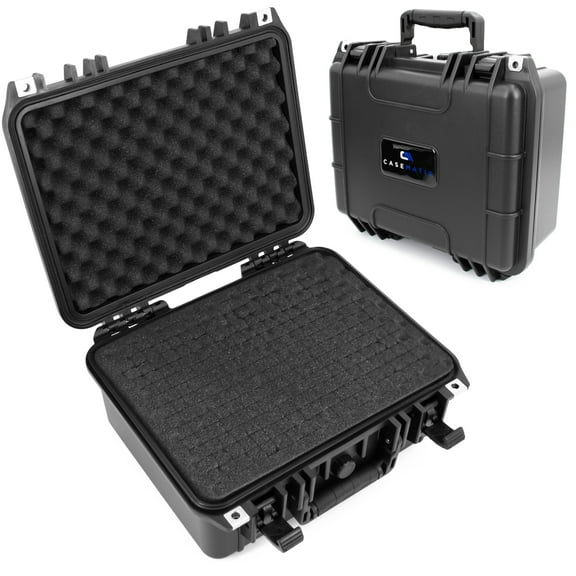 CASEMATIX 13" Waterproof Hard Case with Customizable Foam for Portable Electronics, Tools and Accessories
