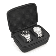 CASEMATIX 2 Slot Watch Case for Two Watches with Foam Cushions and Carry Handle - Watch Box Holder Only