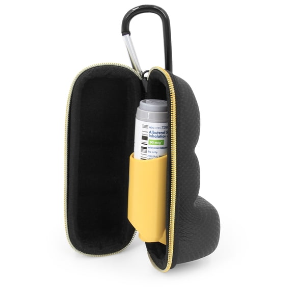 CASEMATIX Asthma Inhaler Case with Lanyard and Carabiner, Inhaler Holder to Fit Inhaler Devices up to 4 Inches - Asthma Case Only