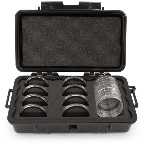 CASEMATIX Coin Collection Storage Fits 30+ Coin Holder Capsules for Silver Dollar, American Silver Eagle and More