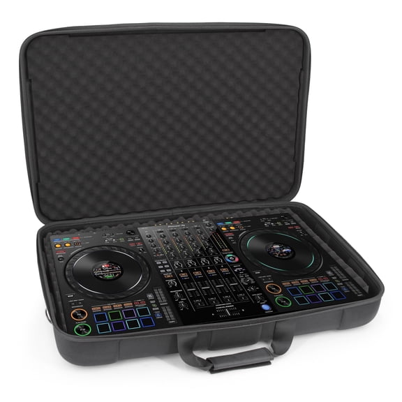 CASEMATIX DJ Controller Gig Bag Hard Shell Travel Case with Storage, Fits DJ Controllers and Mixers up to 25"