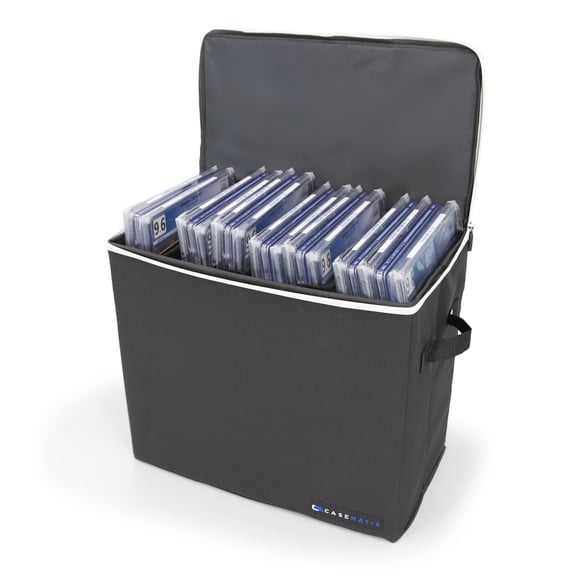 CASEMATIX Graded Comic Book Storage Bin Holds 28 CGC & CBCS Slabs, Pro Edition Stackable Case with Dividers & Zipper