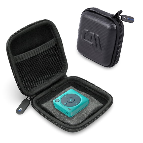 CASEMATIX Hard Shell Carry Case for Portable Music Player, Bluetooth MP3 Device Travel Case with Pocket, Black