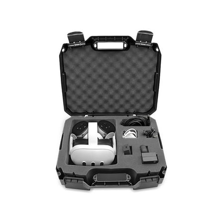 CASEMATIX - Hard Shell Custom Travel Case for Meta Quest 3 and 2 VR Headsets - Black