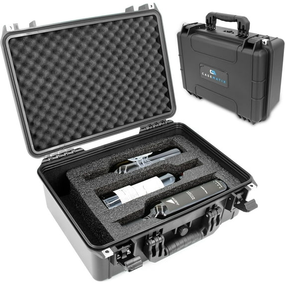 CASEMATIX Hard Shell Wine Suitcase for 3 Bottles - Waterproof Wine Luggage with Custom Foam Protection