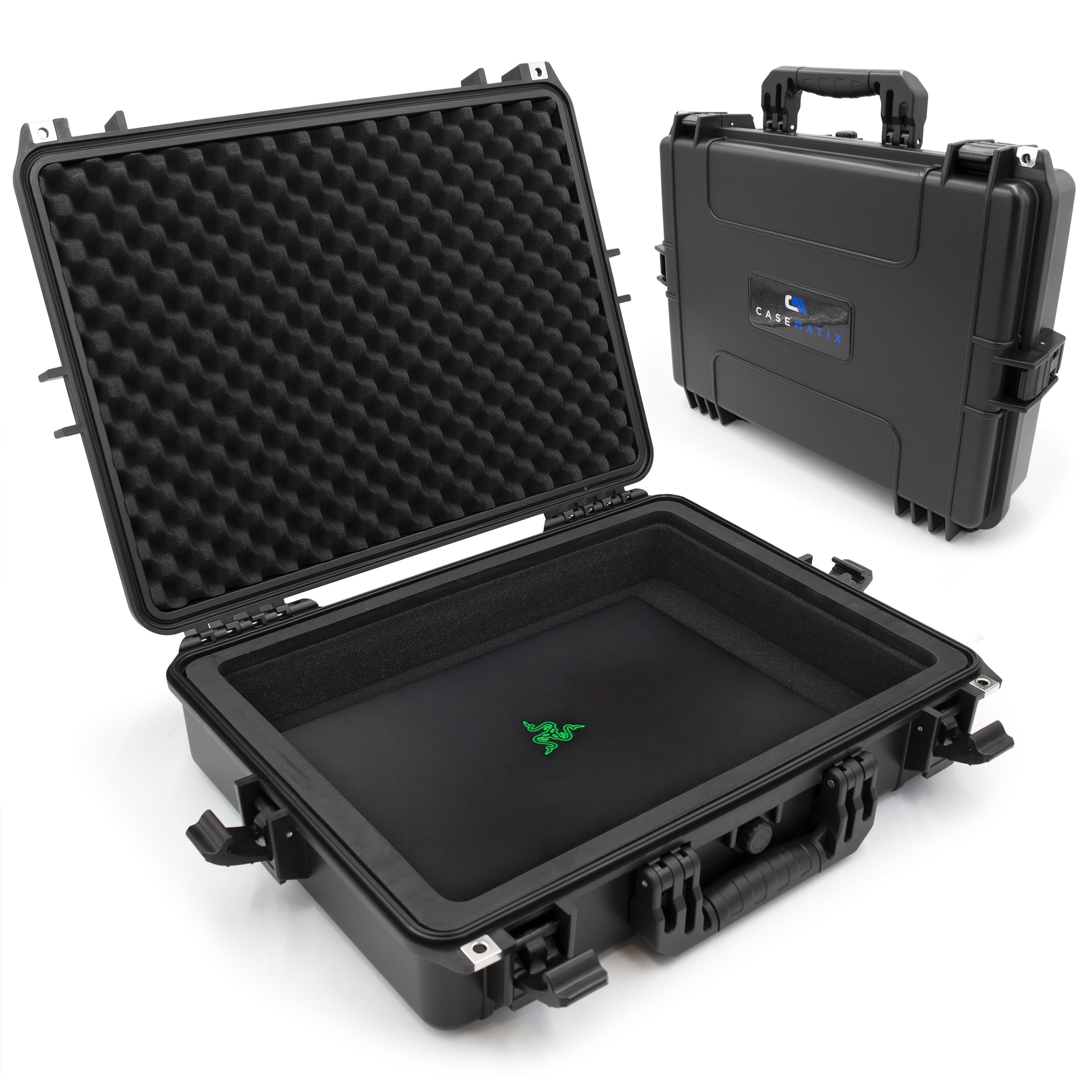 CASEMATIX Waterproof Hard Shell Case for 17–18" Gaming Laptop – IP67 Crushproof Travel Case with Custom Foam