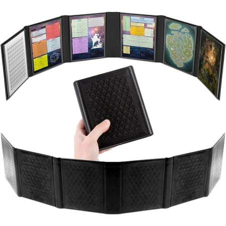 CASEMATIX Miniature DM Screen - 6-Panel Faux Leather Mini Dungeon Master Screen for TTRPGs, Compact DnD DM Screen