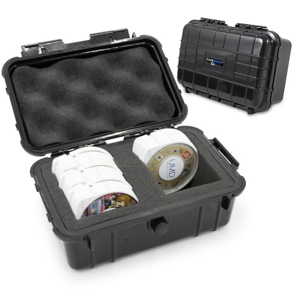 CASEMATIX PSP UMD Disc Case  Hard Shell Travel Storage Box Holds 18 Games Compatible with PSP 1000, 2000, 3000  Waterproof, Shockproof Protective Game Cartridge Holder