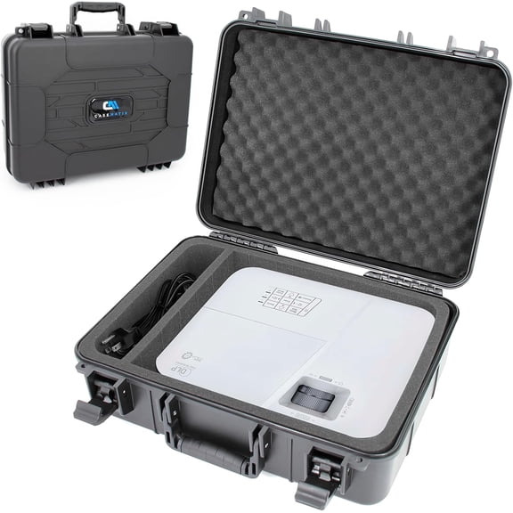 CASEMATIX Hard Shell Projector Travel Case Compatible with ViewSonic PA503 Series, Custom Foam Compartments