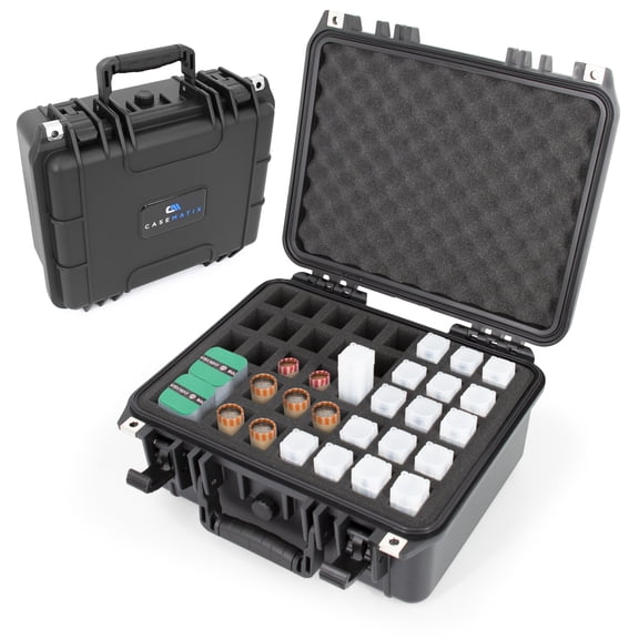 CASEMATIX 13" Coin Tube Case, Waterproof Lockable Organizer Holds 40 Coin Rolls or Tubes