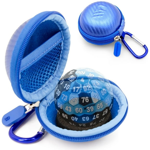 CASEMATIX Travel Case fits 100 Sided Dice & D100 Dice - 3" Compact Case fits One Hundred Sided Dice, Case Only (Blue)