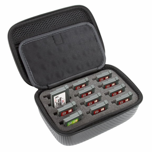CASEMATIX Travel Case for Game Boy Advance GBA Game Cartridges  Holds 12 Game Cartridges in Protective Foam Slots
