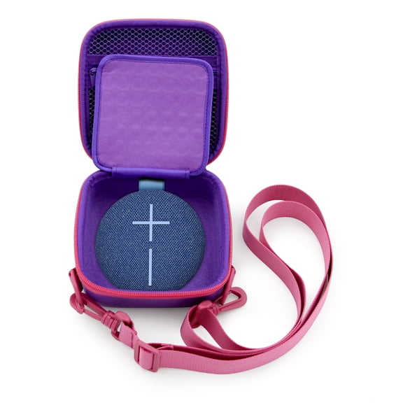 CASEMATIX Travel Case for Ultimate Ears MINIROLL Bluetooth Speaker & Charging Cable - Includes Carry Case Only (Purple)