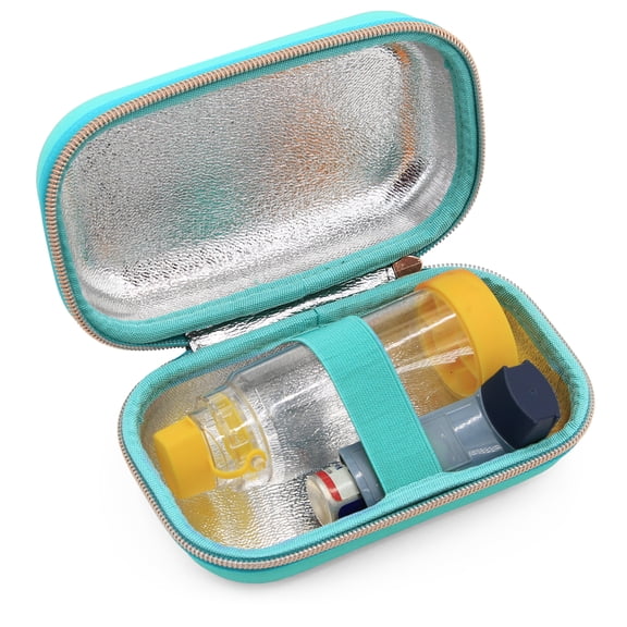 CASEMATIX Turquoise Asthma Inhaler Case Fits Spacer, Mask and Accessories - Case Only