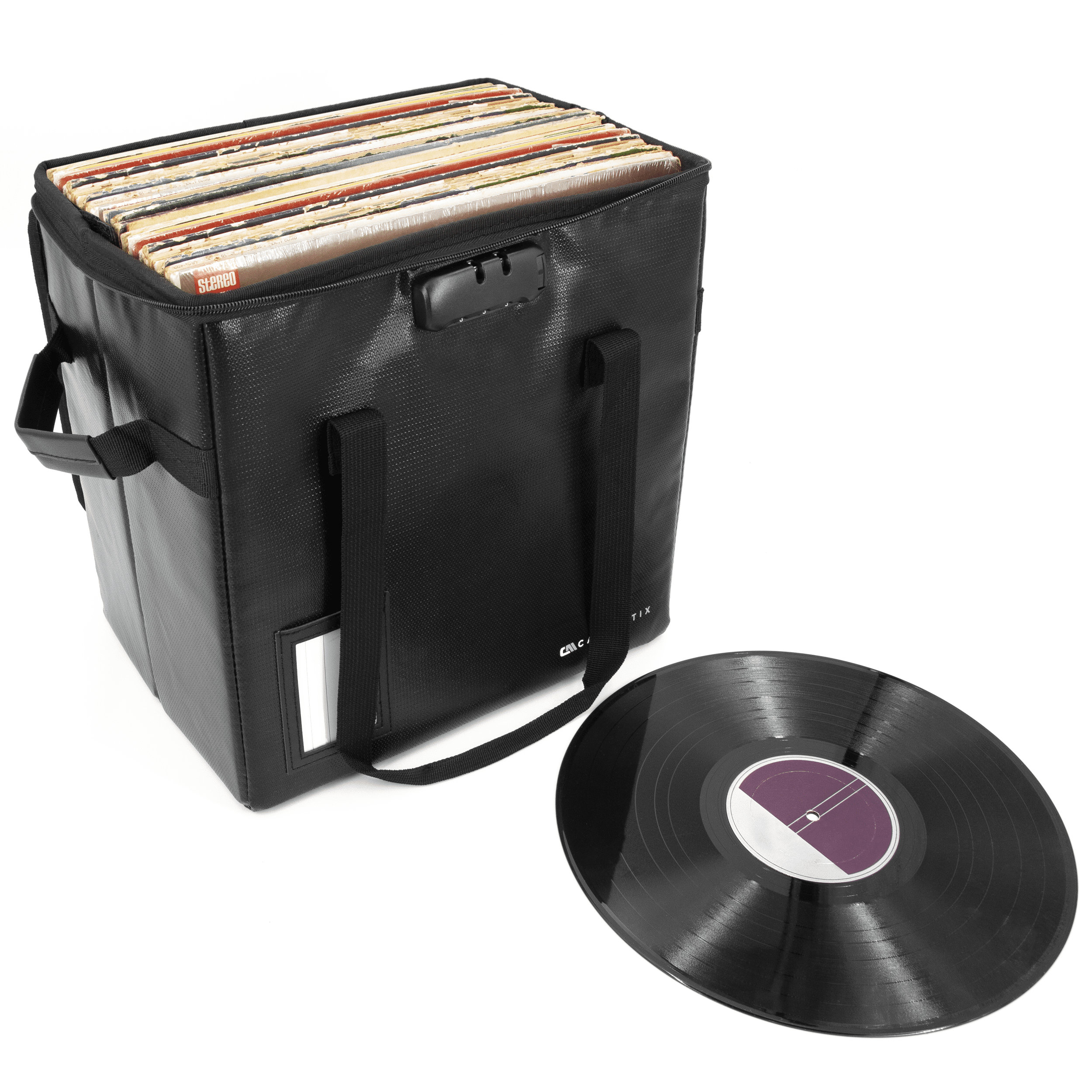 CASEMATIX Vinyl Record Case For Up To 40 Records Fire Resistant Vinyl