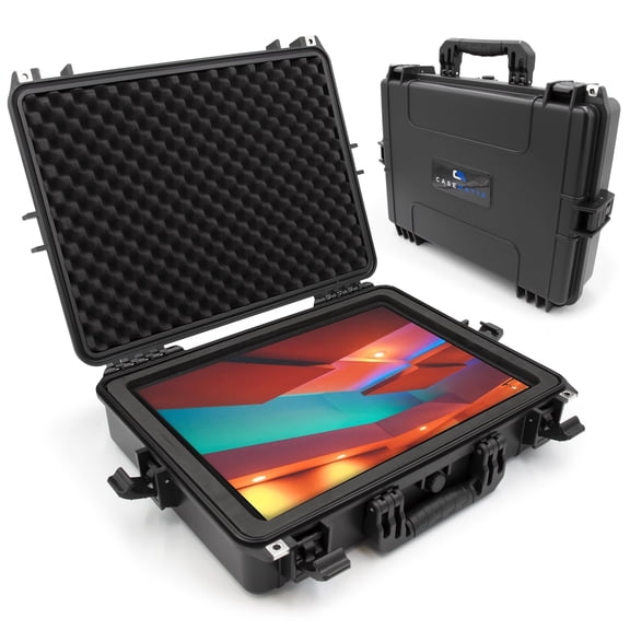 CASEMATIX Waterproof IP67 Large Hard Case Monitor Travel Case for Monitors up to 21 Inch, Portable Displays, Gaming Monitors, Black