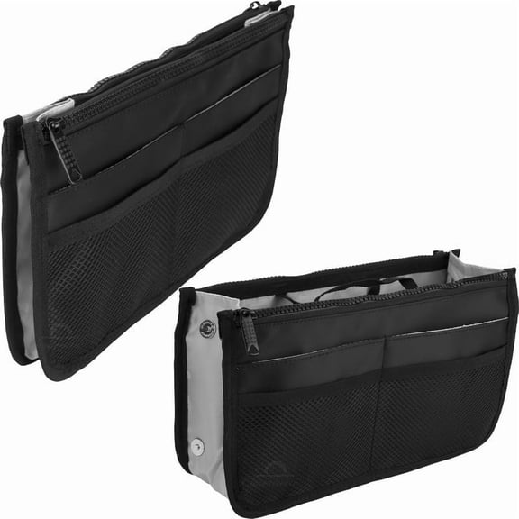 CASEMETIC Travel Mini Bag Organizer with 2 Zippered Pockets, and 8 Organizer Pouch - PC05