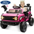 thumbnail image 1 of CASEMIOL 12V Kids Ride on Toys Truck w/ Remote Control, Licensed Ford Bronco Raptor Electric Ride on Cars for Kids 3-5, Powered Electric Car for Toddler, Gifts for Girl & Boy, LED, Bluetooth, Pink, 1 of 8