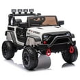 thumbnail image 1 of CASEMIOL 24V Kids Ride On Car Truck w/ Remote Control & 2 Seater, 400W Electric Battery Powered Ride on Toys w/ Spring Suspension, 2 Speeds, Bluetooth, MP3, LED Lights Gift for Girl Boy,White, 1 of 15