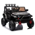 thumbnail image 1 of CASEMIOL 24V Kids Ride On Car Truck w/ Remote Control & 2 Seater, 400W Electric Battery Powered Ride on Toys w/ Spring Suspension, 2 Speeds, Bluetooth, MP3, LED Lights Gift for Girl Boy, Black, 1 of 11