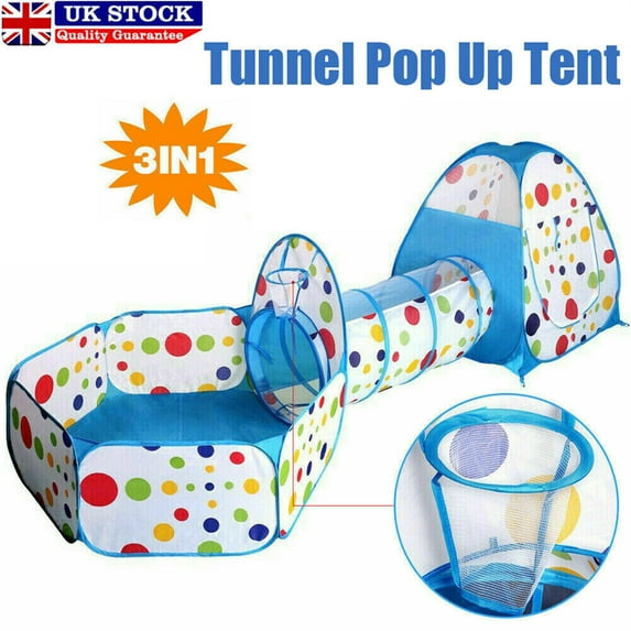 CASEMIOL 3 in1 Kids Play Tent Baby Tunnel Ocean Ball Pit Toy Playhouse Playhouse for Kids