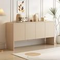thumbnail image 1 of CASEMIOL 60" Storage Space Sideboard with 4 Doors and Rebound Device, Minimalist Style Storage Cabinets, Wooden Console Table for Dining Room Living Room Entryway (Apricot Cream + MDF-A60L), 1 of 9