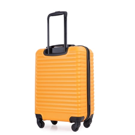 CASEMIOL Hardshell Carry on Luggage, 20" Lightweight Hardside Suitcase with Spinner Wheels, Scratch-Resistant Surface, Yellow