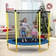 thumbnail image 1 of CASEMIOL Kids Indoor and Outdoor Heavy Duty Mini Trampoline with Enclosure Net, Yellow, 32 lbs, 1 of 9