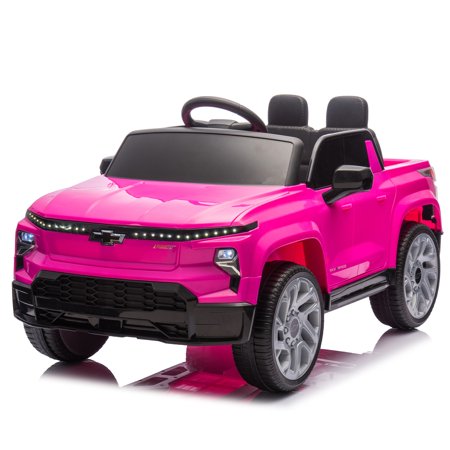 CASEMIOL Licensed Chevrolet Silverado 24V Kids Electric Ride on Toys w/Parents Control, 2 Seater Battery Powered Ride on Truck Car, Four-Wheel Suspension, LED Lights, Bluetooth, 2.5-3.7MPH, Aged 2-6