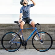 CASEMIOL Road Bikes for Adults 700C, Mens and Womens, Urban Commuter Bike 24 Speed, Aluminum Frames, Double Brakes - Blue