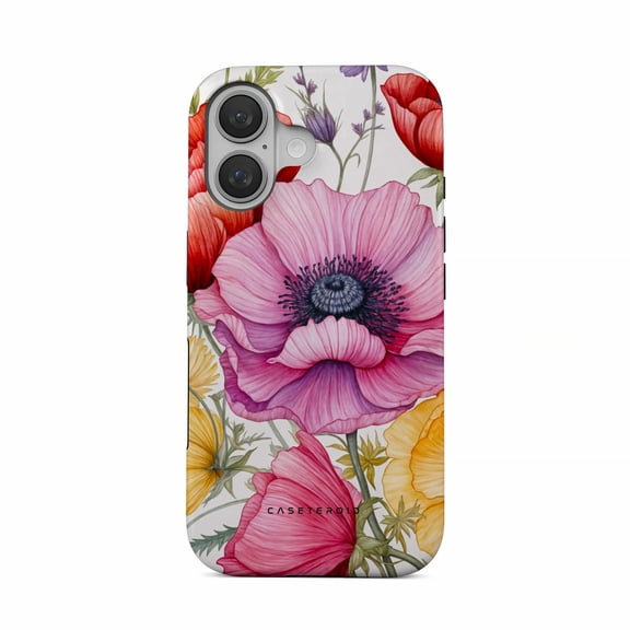 CASETEROID Tough Case for iPhone 16  Dual-Layer Protection, Shockproof [Compatible with MagSafe]  Radiant Bloom Case