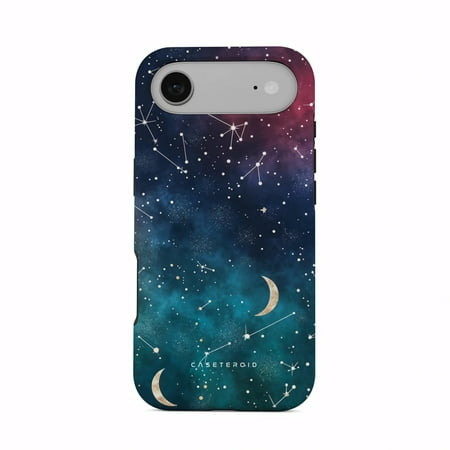 CASETEROID Tough Case for iPhone 17 Air – Dual-Layer Protection, Shockproof [Compatible with MagSafe] – Cosmic Moonlit Pattern Case