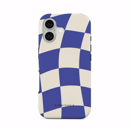 CASETEROID Tough Case for iPhone 17 – Dual-Layer Protection, Shockproof [Compatible with MagSafe] – Azure Checkmate Case