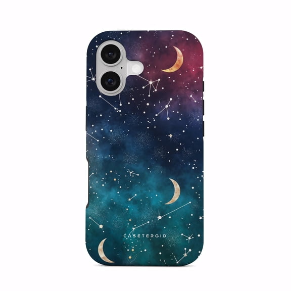 CASETEROID Tough Case for iPhone 17  Dual-Layer Protection, Shockproof [Compatible with MagSafe]  Cosmic Moonlit Pattern Case