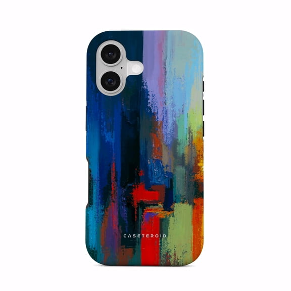 CASETEROID Tough Case for iPhone 17  Dual-Layer Protection, Shockproof [Compatible with MagSafe]  Rainbow Canvas Case