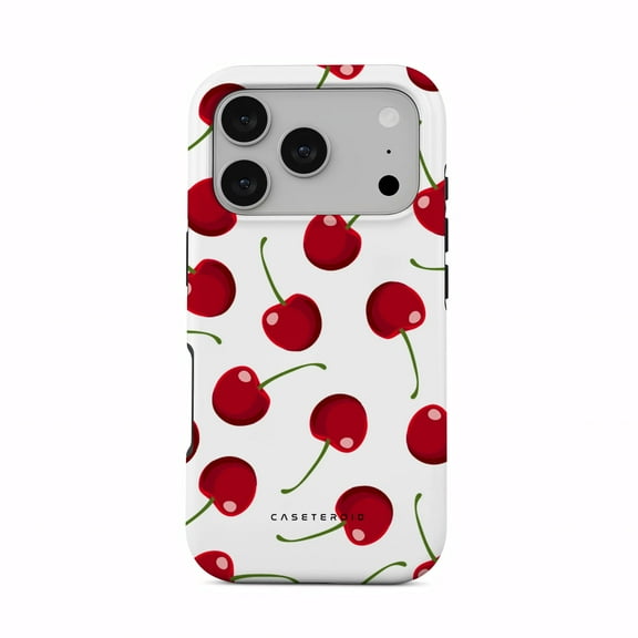 CASETEROID Tough Case for iPhone 17 Pro  Dual-Layer Protection, Shockproof [Compatible with MagSafe]  Cherry Crush Case
