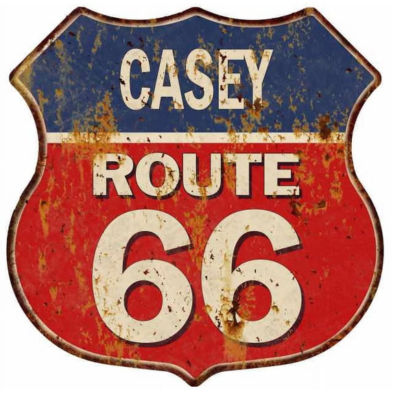 CASEY Route 66 Sign Shield Metal Gift Man Cave Red 211110005138