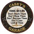 thumbnail image 1 of CASEY'S Garage Rules 14" Round Metal Sign Garage Bar Wall Decor 100140013136, 1 of 1