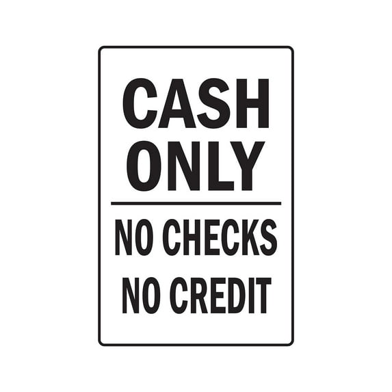 CASH ONLY Decal money credit cards | Indoor/Outdoor | 9" Tall