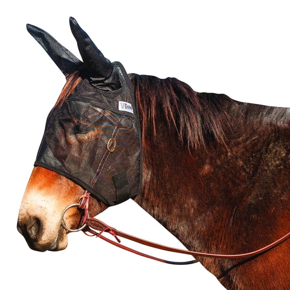 CASHEL  Quiet Ride Mule/Donkey/Small Quarter Horse/Arab/Cob Standard Fly Mask with Ears (QRMASE)