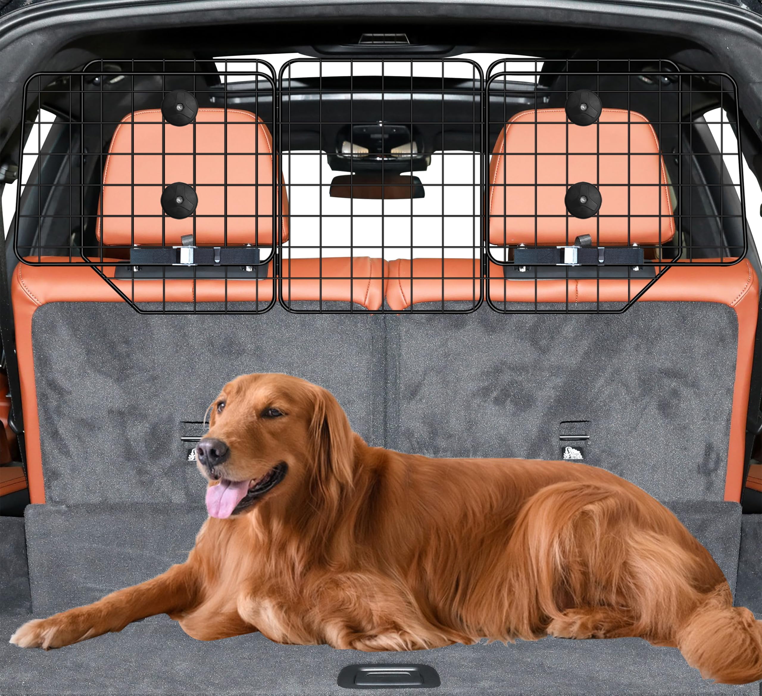 Folding Dog Car Barrier For SUVs & Trucks - CASIMR Adjustable Safety Partition - View #2