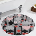 thumbnail image 1 of CASINO NIGHT'S CARD SUITES STRIPES GREY ART Round Carpet Circle Rug Outdoor Patio Area Rug Washable Large Area Rugs Hallway Room Decor Fitness Mats, 1 of 8